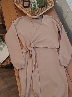 Magnolia Boutique Tan Knit Wrap Dress